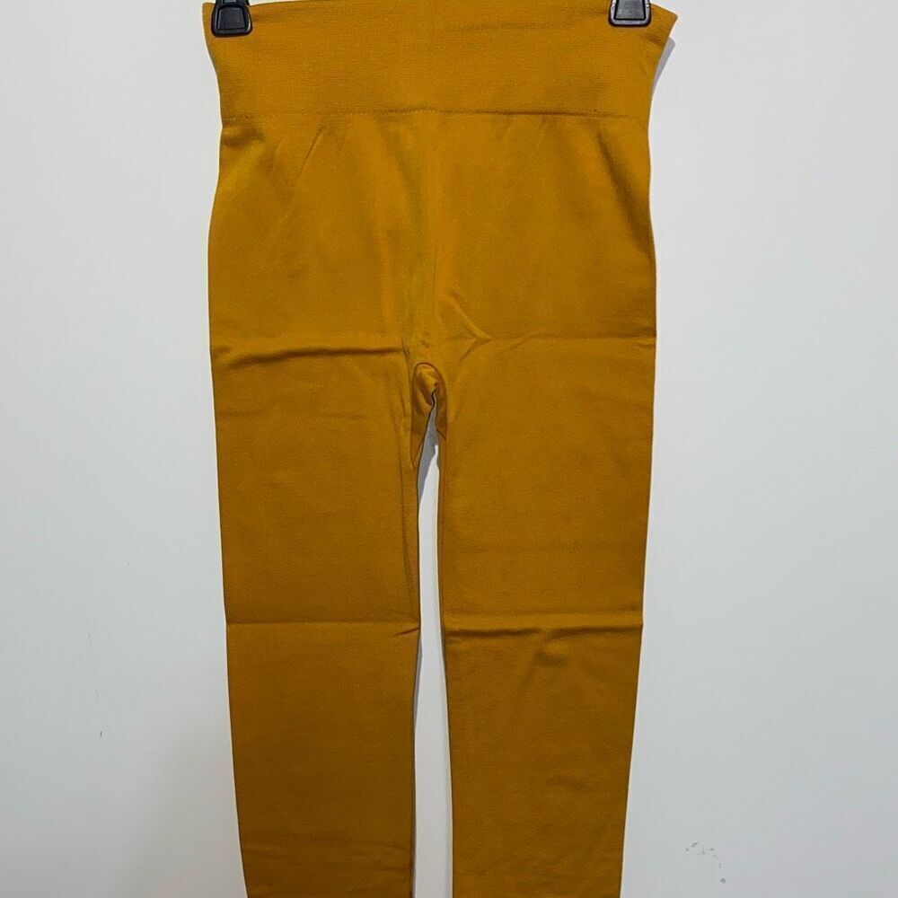 Leggings Depot Women's Yellow Wide Waistband High Rise Leggings One Size NWT